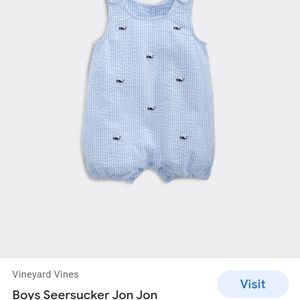 Vineyard Vines baby seersucker romper 3-6mos